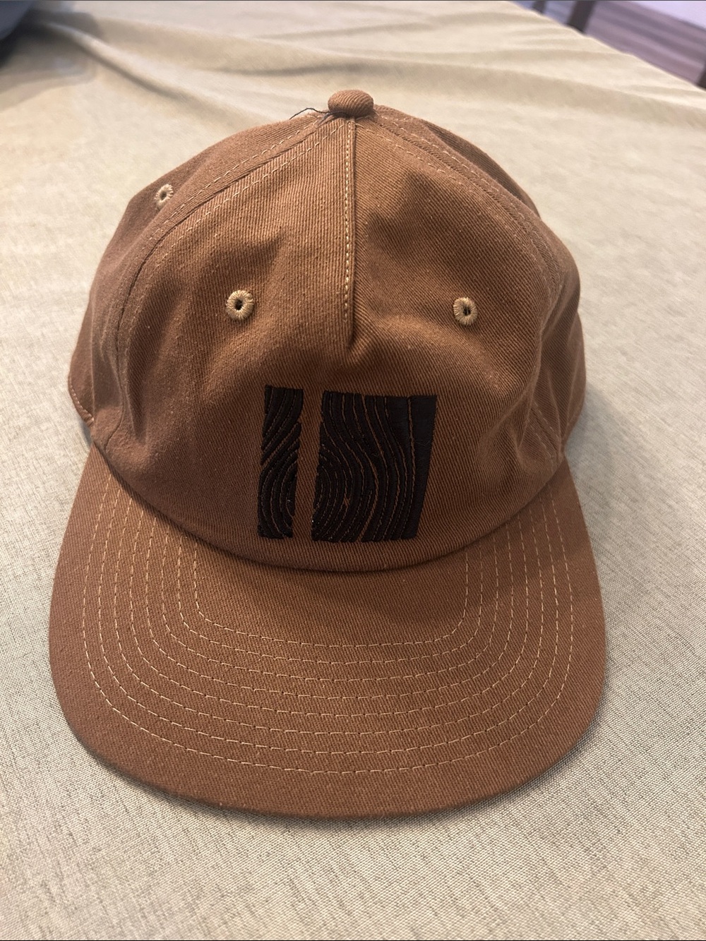 Men's Brown Cotton Canvas Cap with Subtle Front Logo